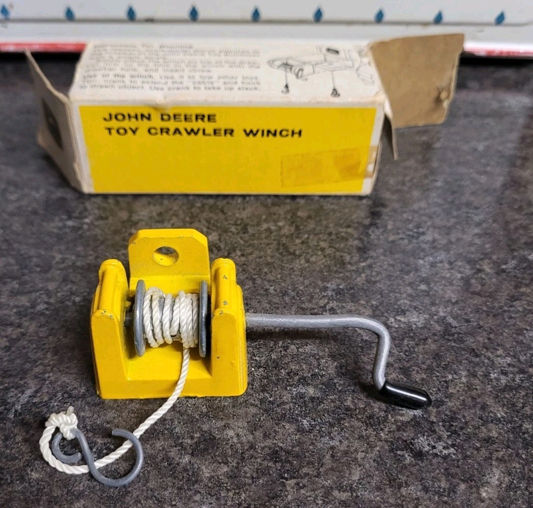John Deere Crawler Winch 1:50 Scale Diecast 1970s 80s Ertl WITH BOX Nice RARE