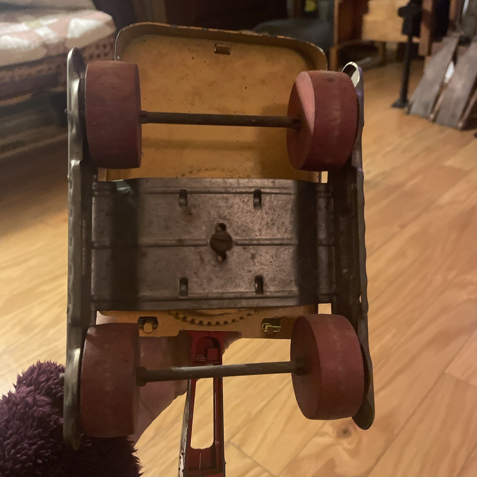 Antique Metal Hubley Toy Excavator Yellow & Red