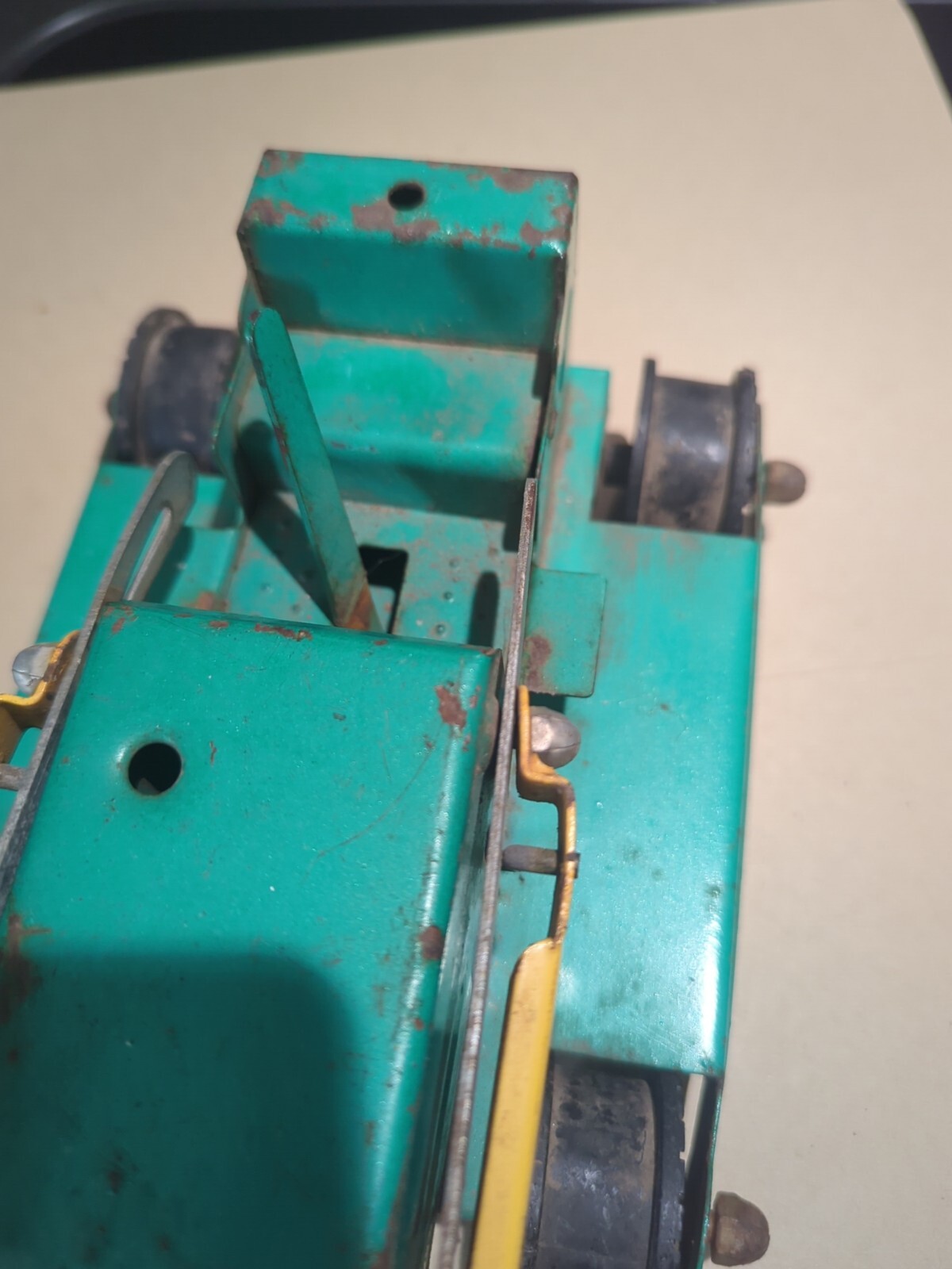 STRUCTO ? Unbranded Green Yellow Track Bulldozer Dozer Bucket Loader Tractor