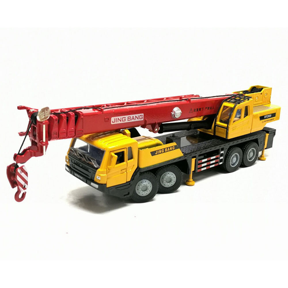 Mega Crane Truck Toy Diecast Model Construction Equipment for Boys Kids Red
