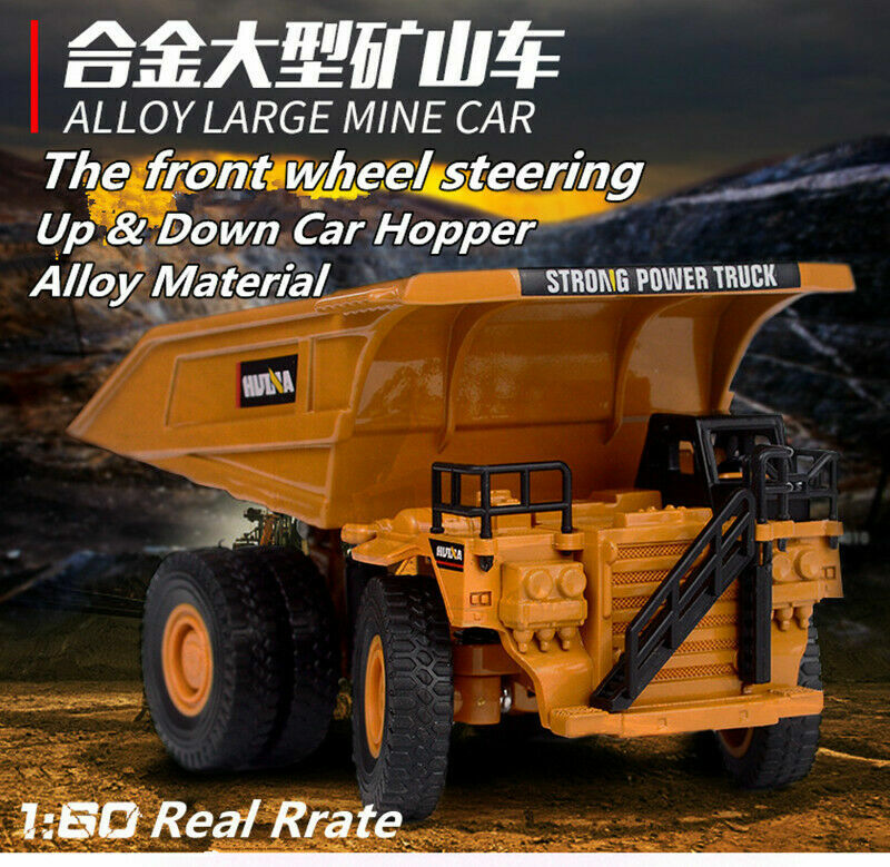 1:60 Diecast Truck Dump Alloy Large Mine Car Toy Engineering Vehicle Model Toys