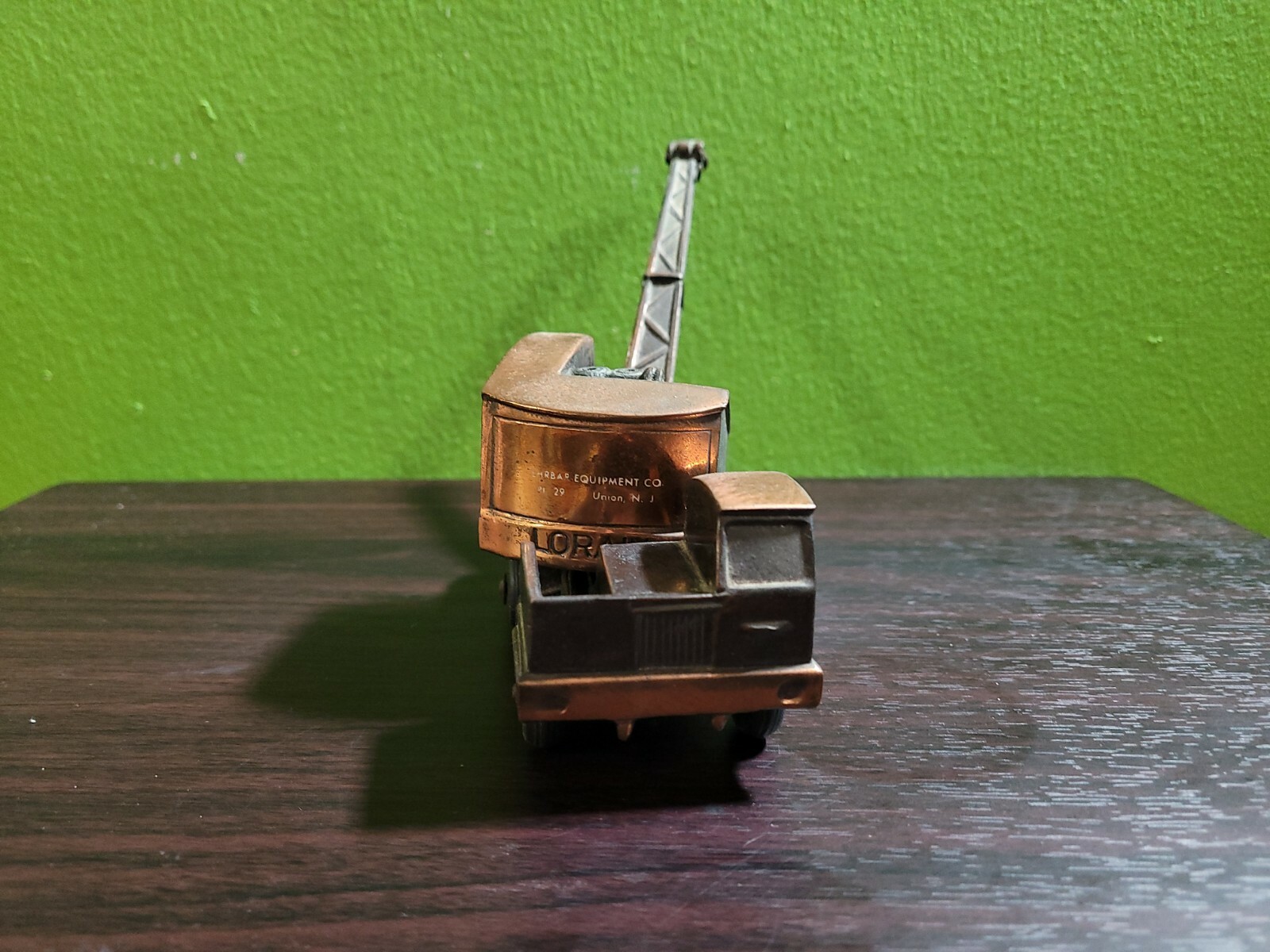 Vintage LORAIN Mobile Crane Truck BRASS Toy Paperweight EHRBAR New York Cast