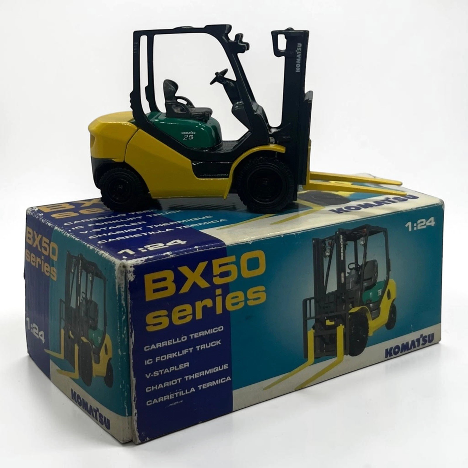 Komatsu BX50 Series Forklift 1:24 Diecast Model Toy – Boxed Construction Vehicle