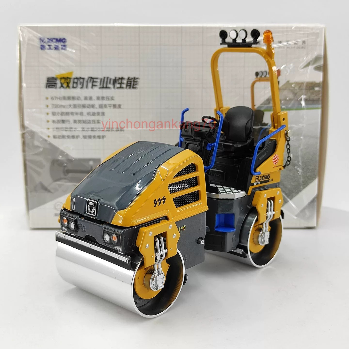 1:25 XCMG XD120 Road Roller Construction Machinery Equipment Diecast Model