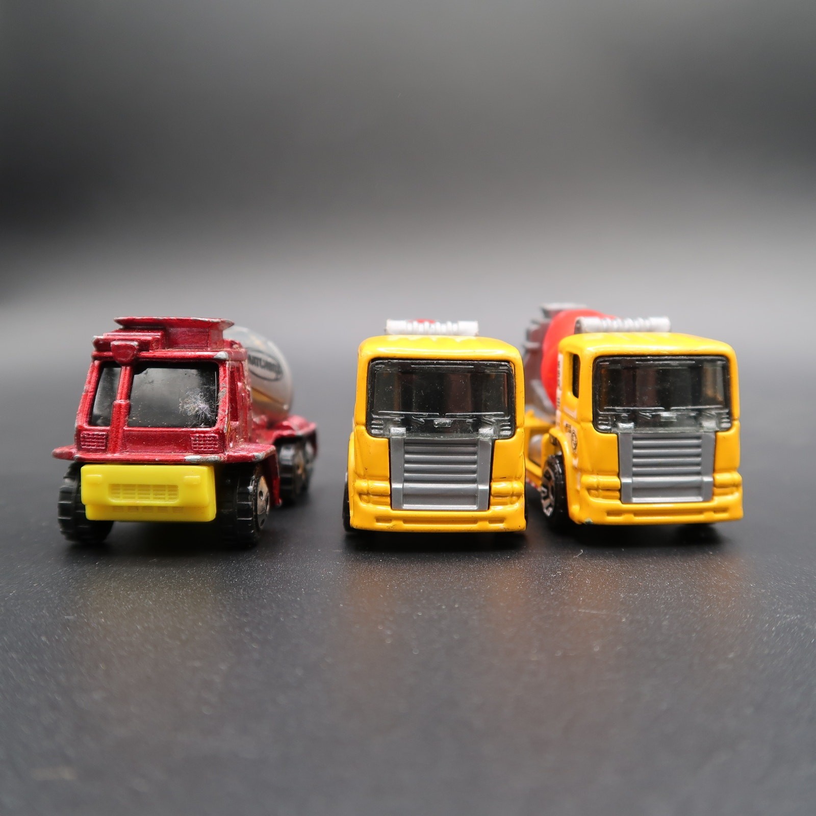 Matchbox Cement Mixer Diecast Car Set of 3 2000 2006 1:64 Scale Vtg Red Yellow