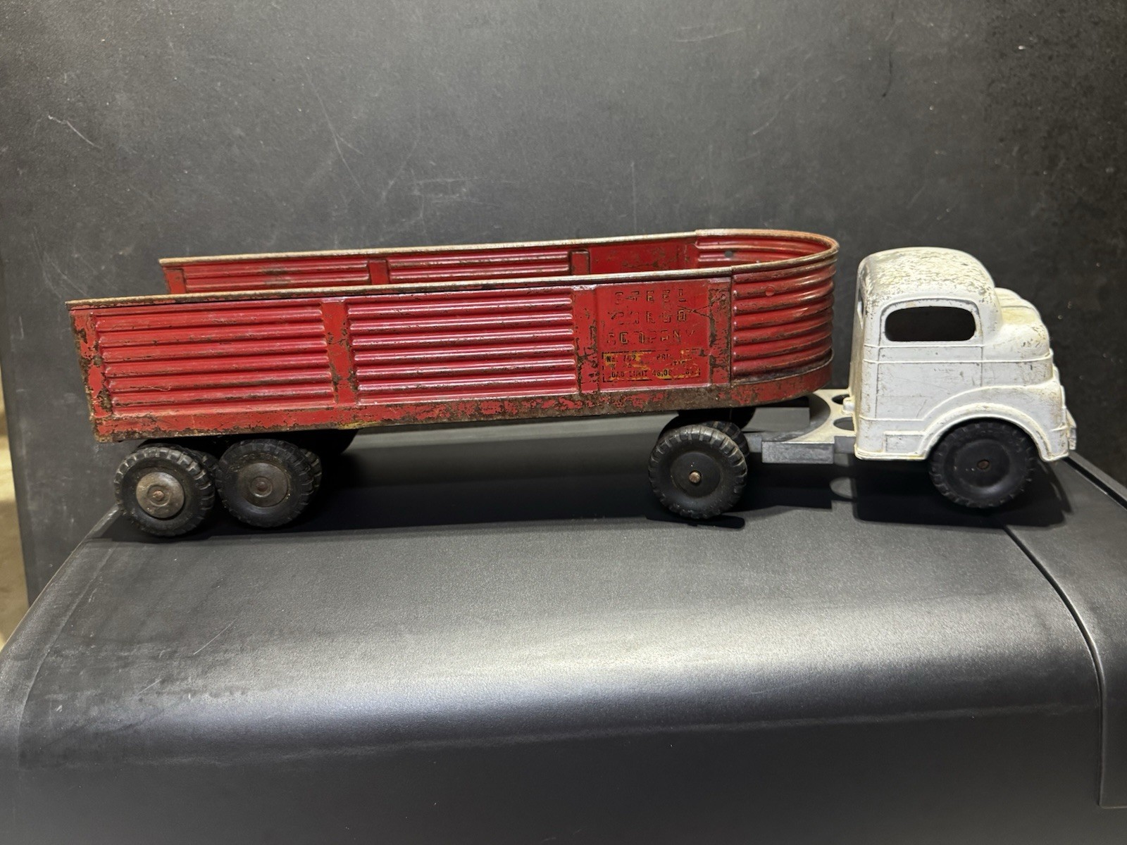 Vintage 1950’s Structo Steel Company Chrome Pressed Steel Truck & Trailer. MG **