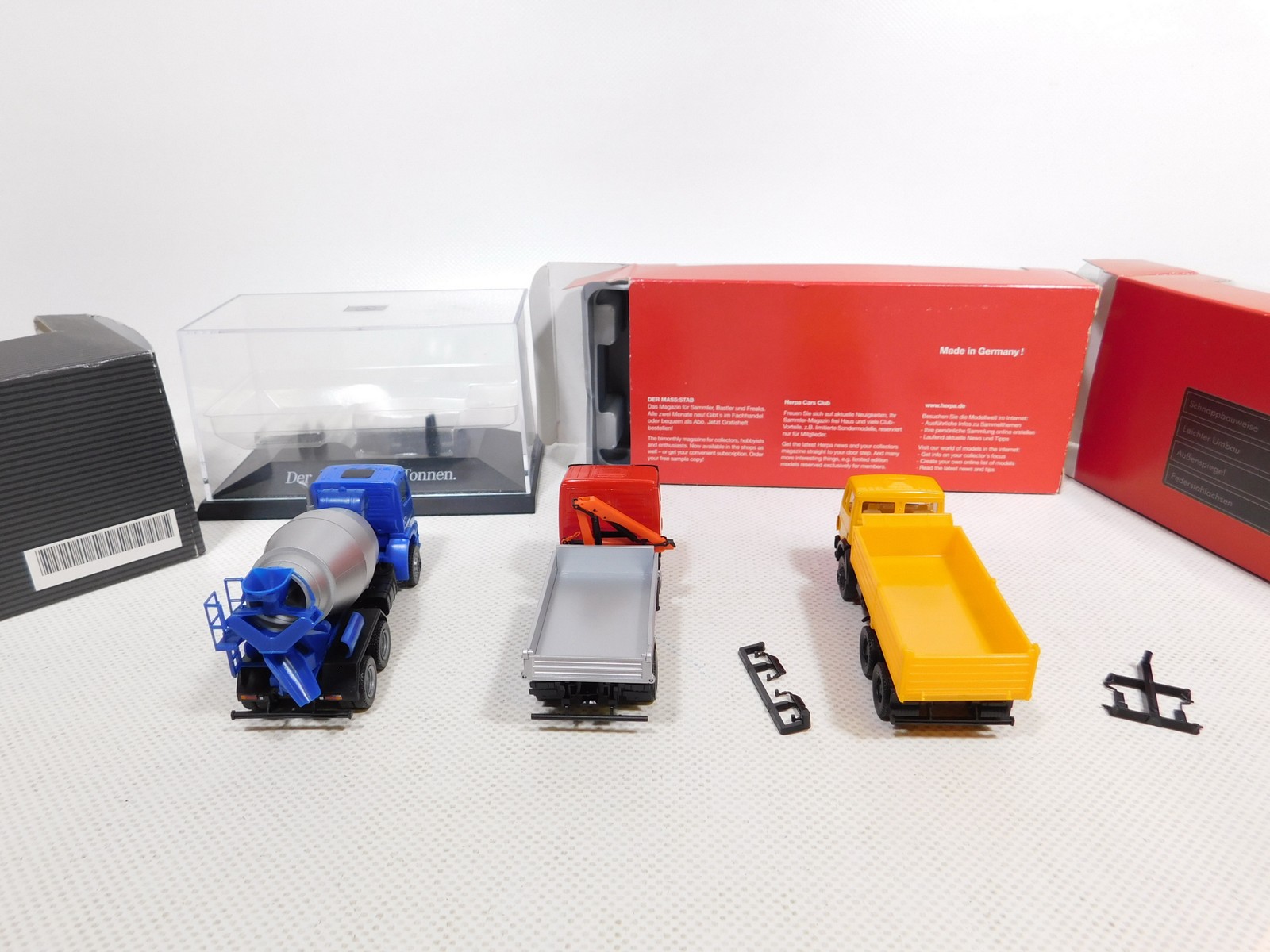 3x Herpa H0 1:87 Truck MB 143189 155656 Atego Concrete Mixers Mint + Box #DP398-0,