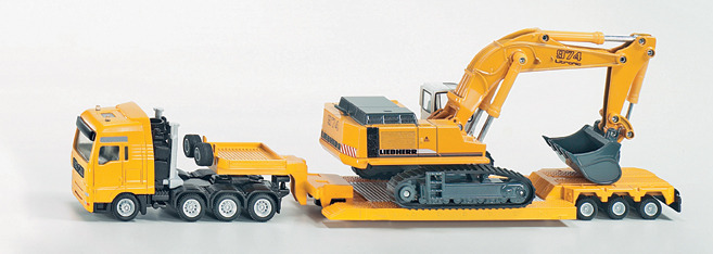 SUPER SIKU 1847 Heavy Haulage Transporter with Liebherr Excavator 1:87 Die Cast