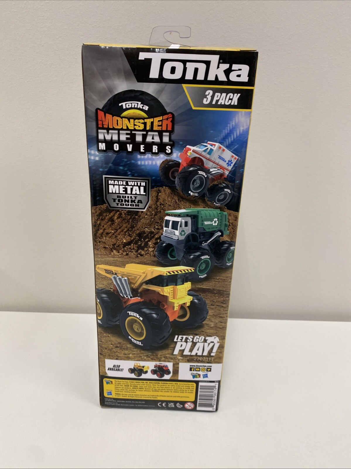 Tonka Truck Monster Metal Movers 3-Pack Garbage & Dump Truck Ambulance C1 New