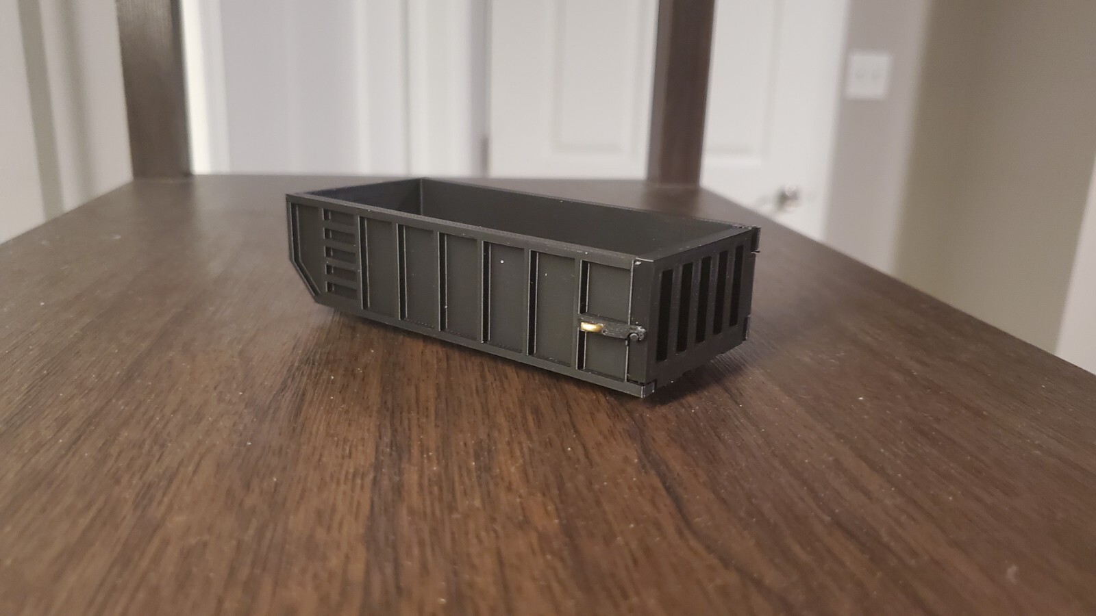 Custom 1/50 Scale 20YD Roll Off Dumpster With Opening Door In Black