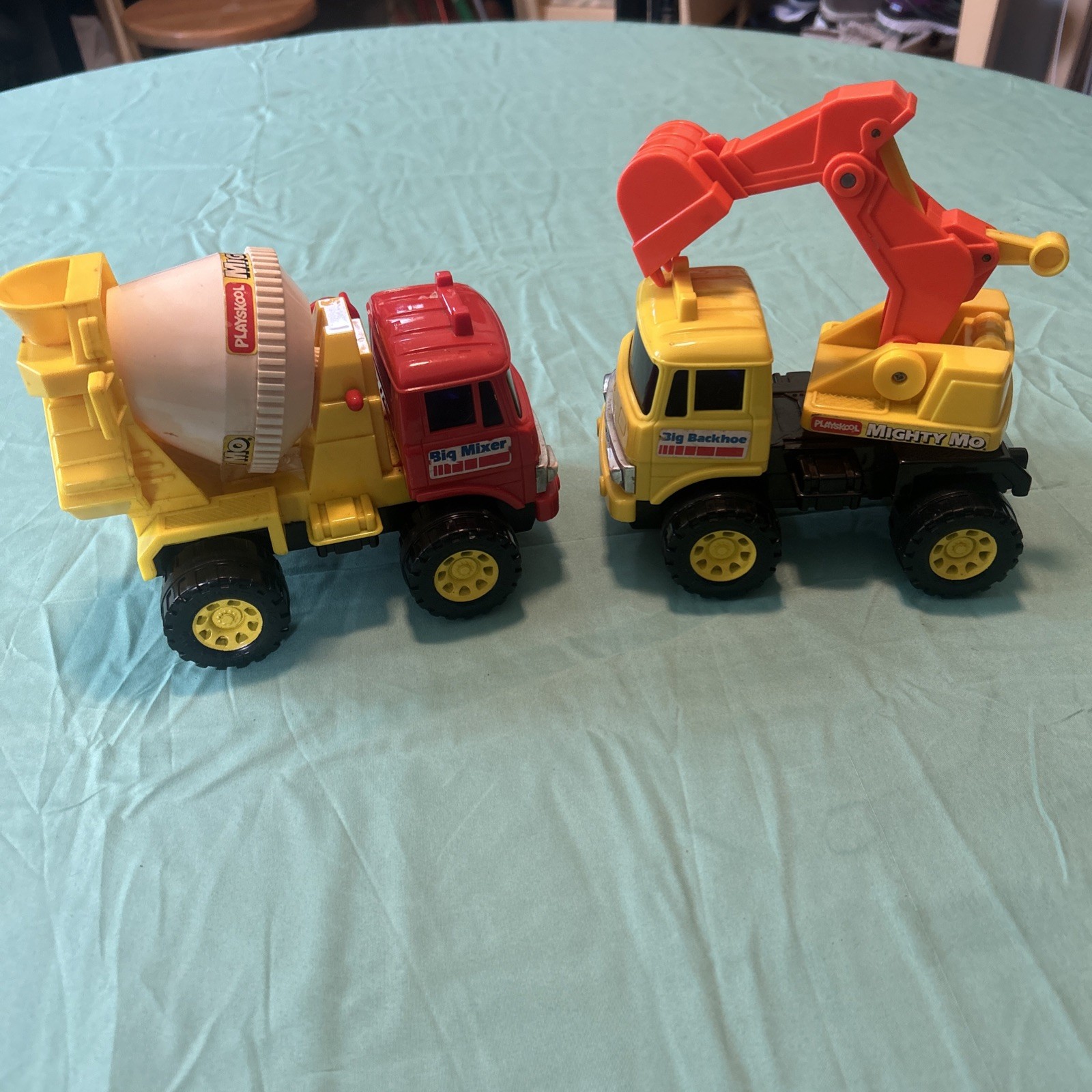 1988 Playskool Mighty MO Big Mixer And Big Backhoe