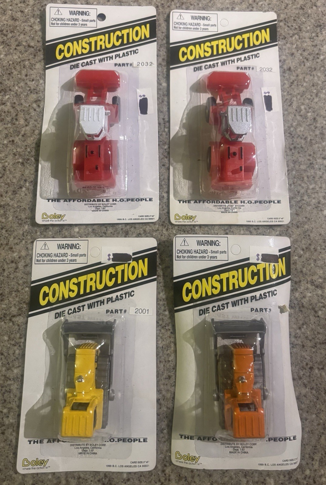 Boley Diecast Construction Bulldozer & Tractors Lot Of 4 1:87 HO Scale NIB