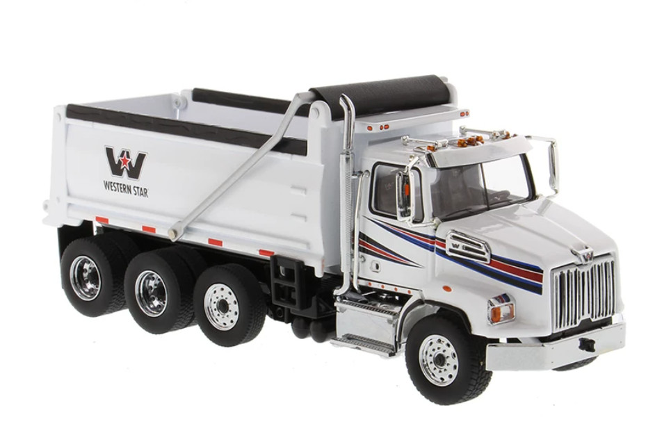 1:50 DM Western Star 4700 SF Dump Truck in White with White Dump Body Collection