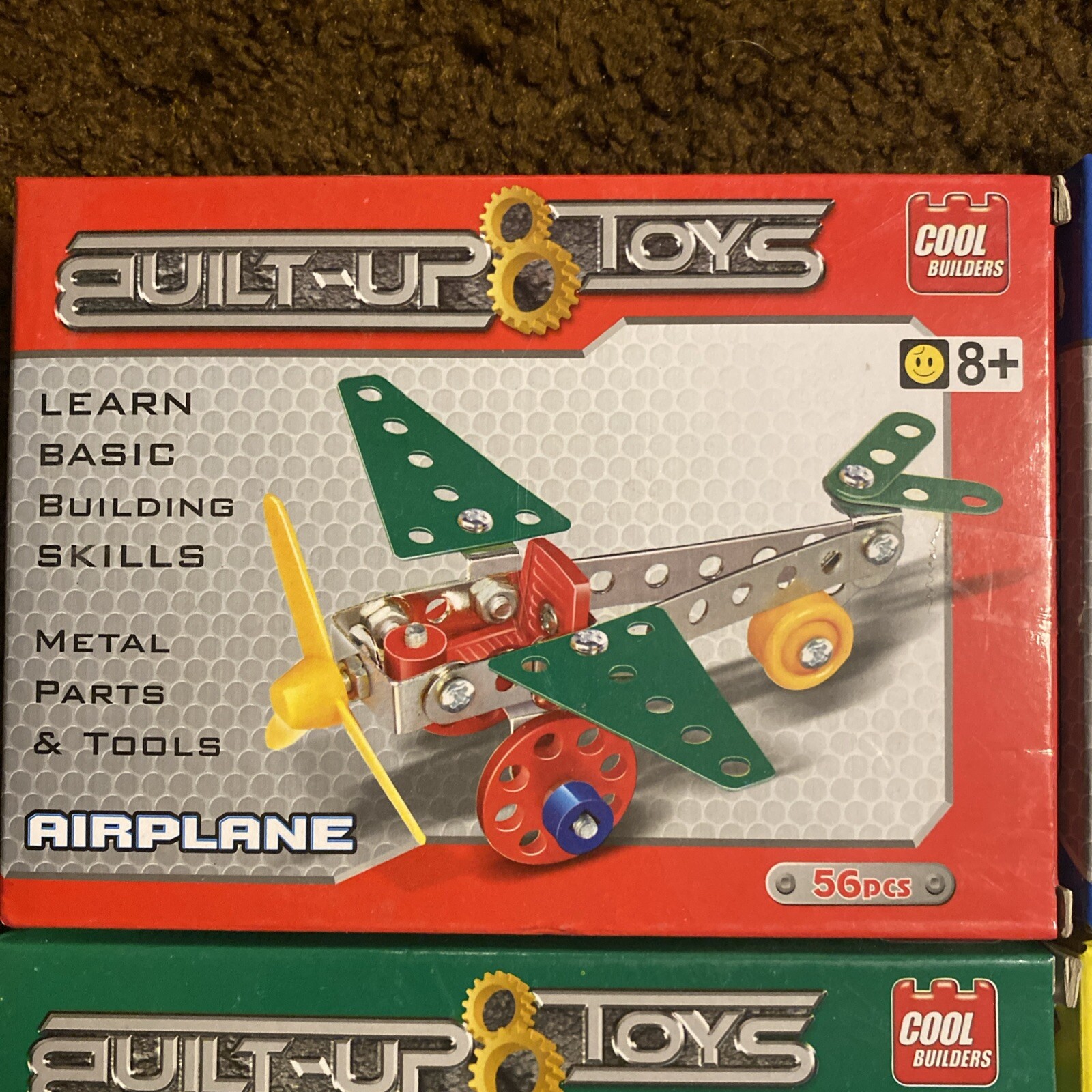 LOT 4 Built-Up Toys Building Skills Bulldozer Airplane Motorcycle Race Car 8+