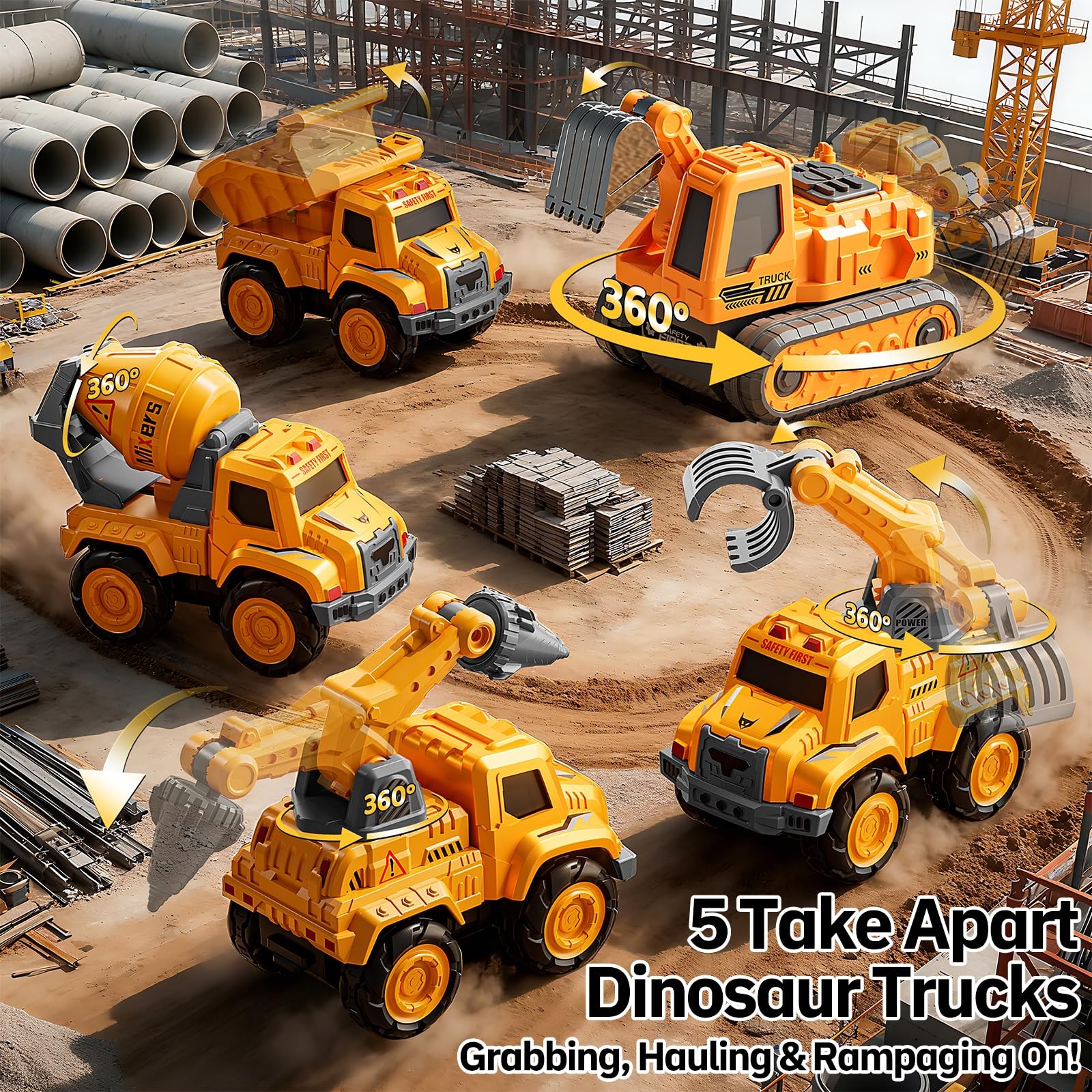 Transform Toys for Boys 46, 5 in 1 Take Apart Toys for Boys 35, Construction …