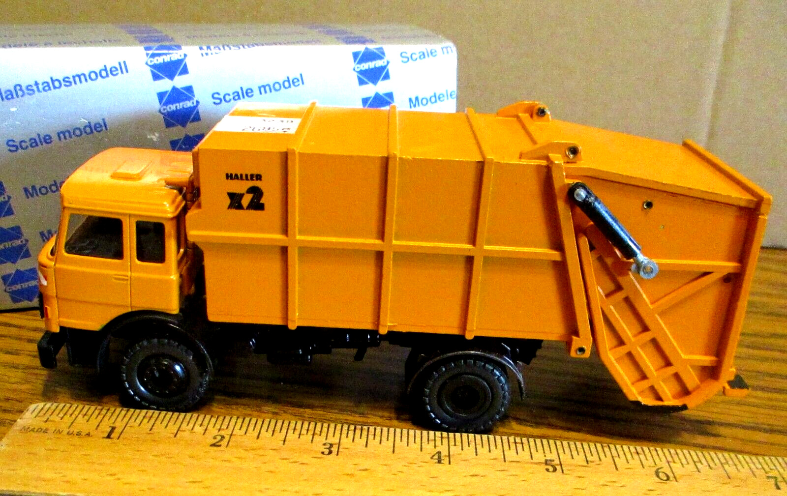 Rare Conrad 3239 IVECO Haller X2 Garbage Trash Truck Toy 1/50 Rear Load Die Cast