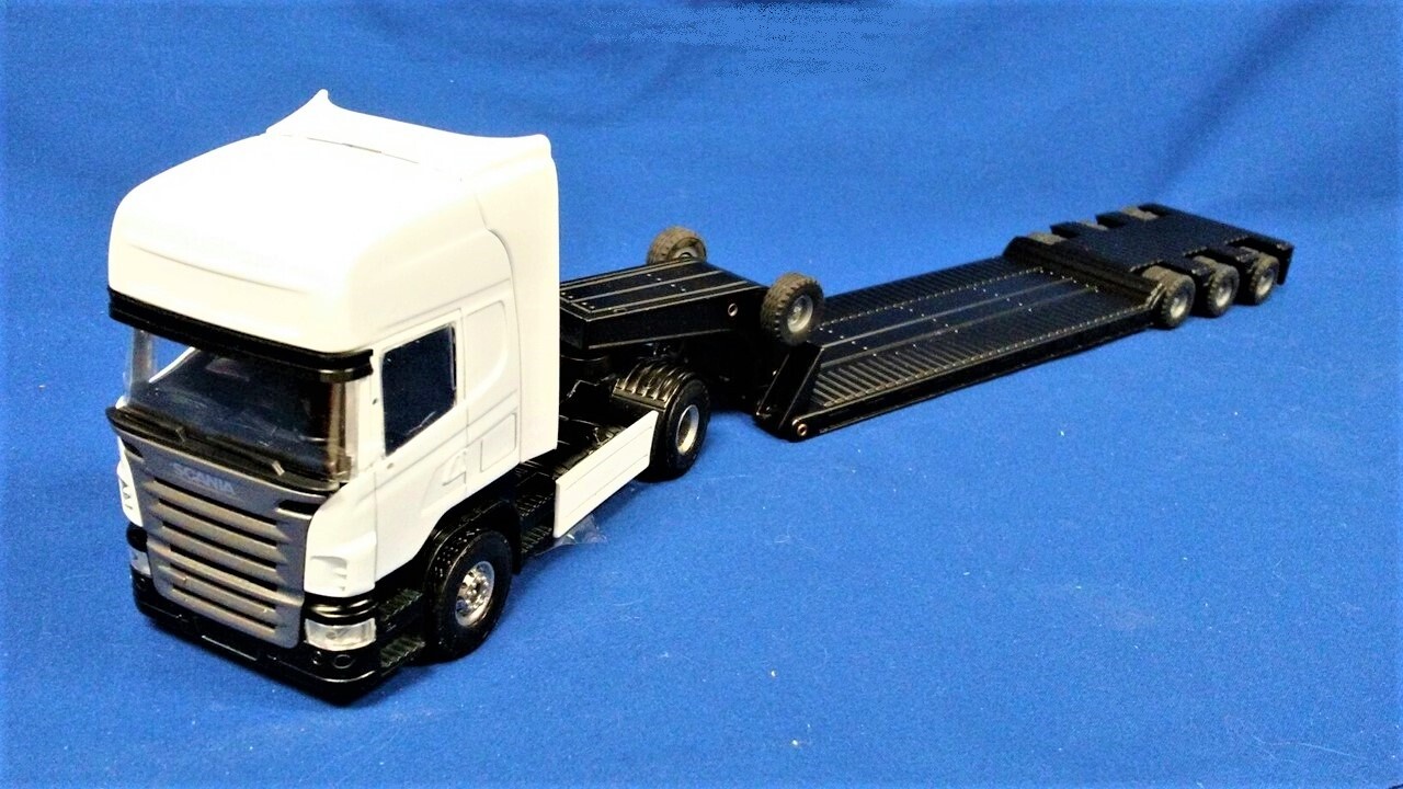 Joal 383 Scania R Topline w/Lowboy White & Black 1/50 Die-cast MIB