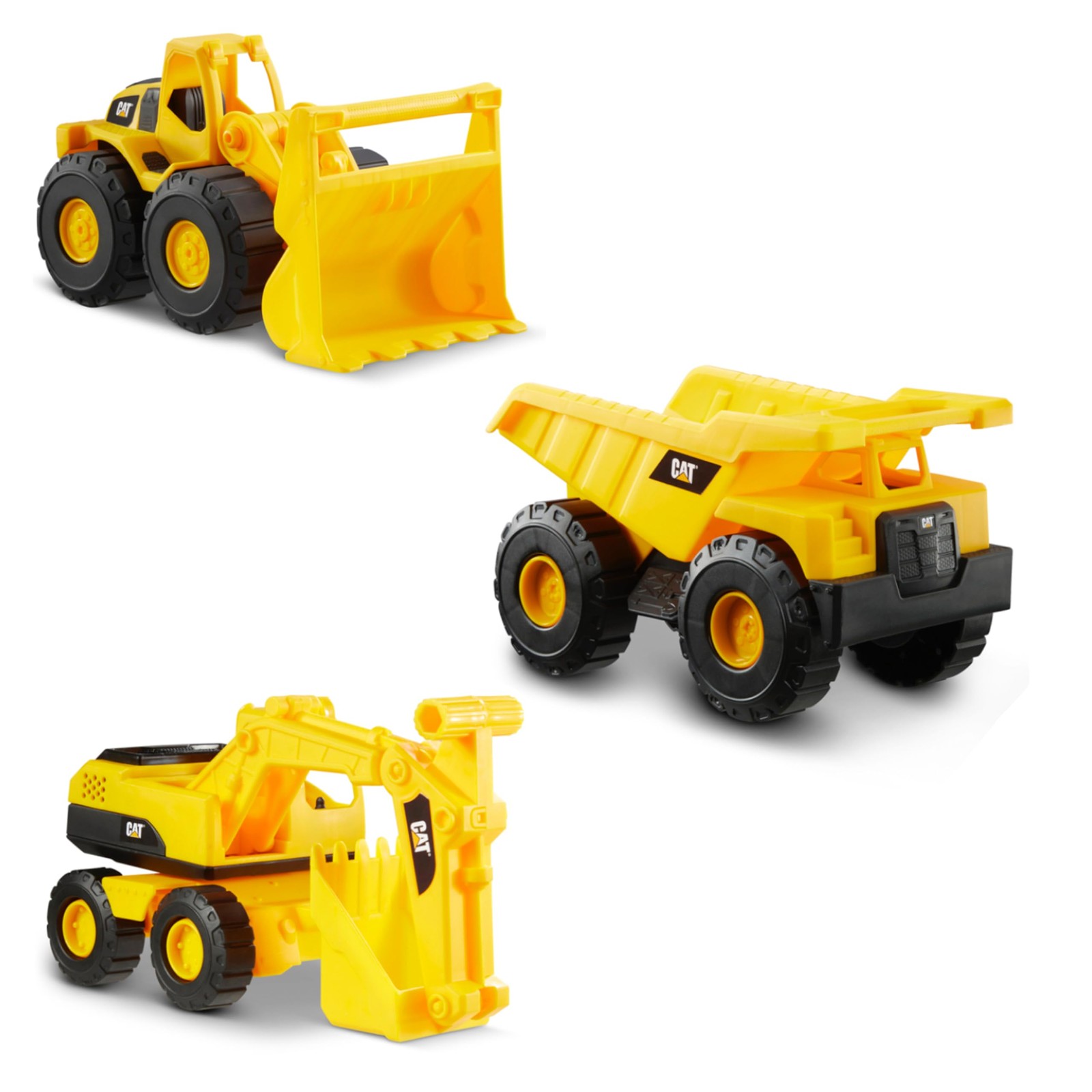 Cat Construction 7″ Dump Truck, Loader & Excavator toys Combo Pack