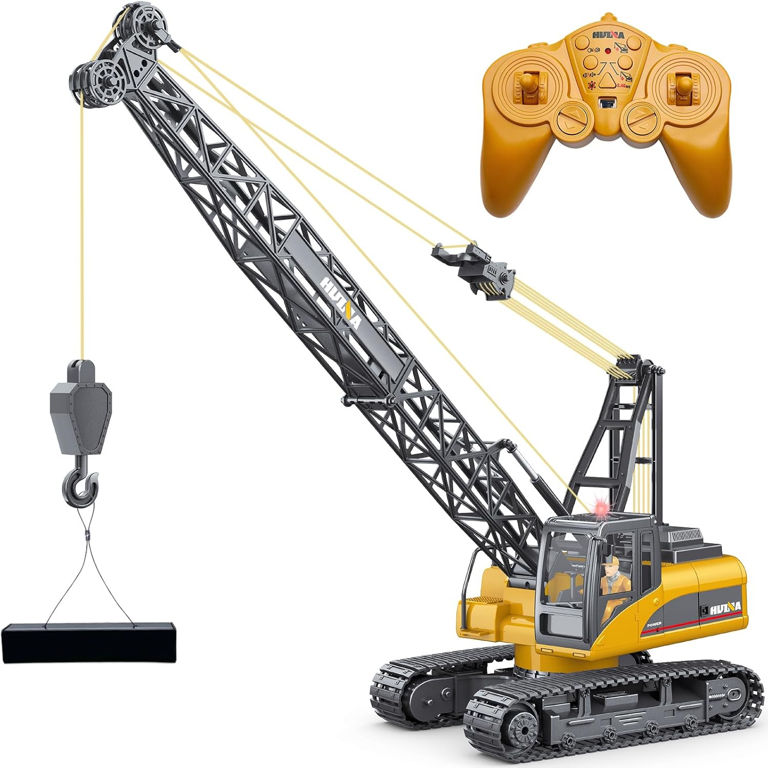 1/14 RC Truck Crawler Tower Crane Hoist Dragline Die-Cast Model Lifiting Cable R