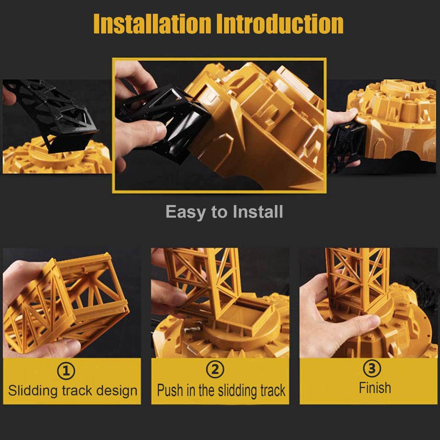 Tower Slewing Crane Truck Model Toy Construction Equipment Christmas Gift Kids