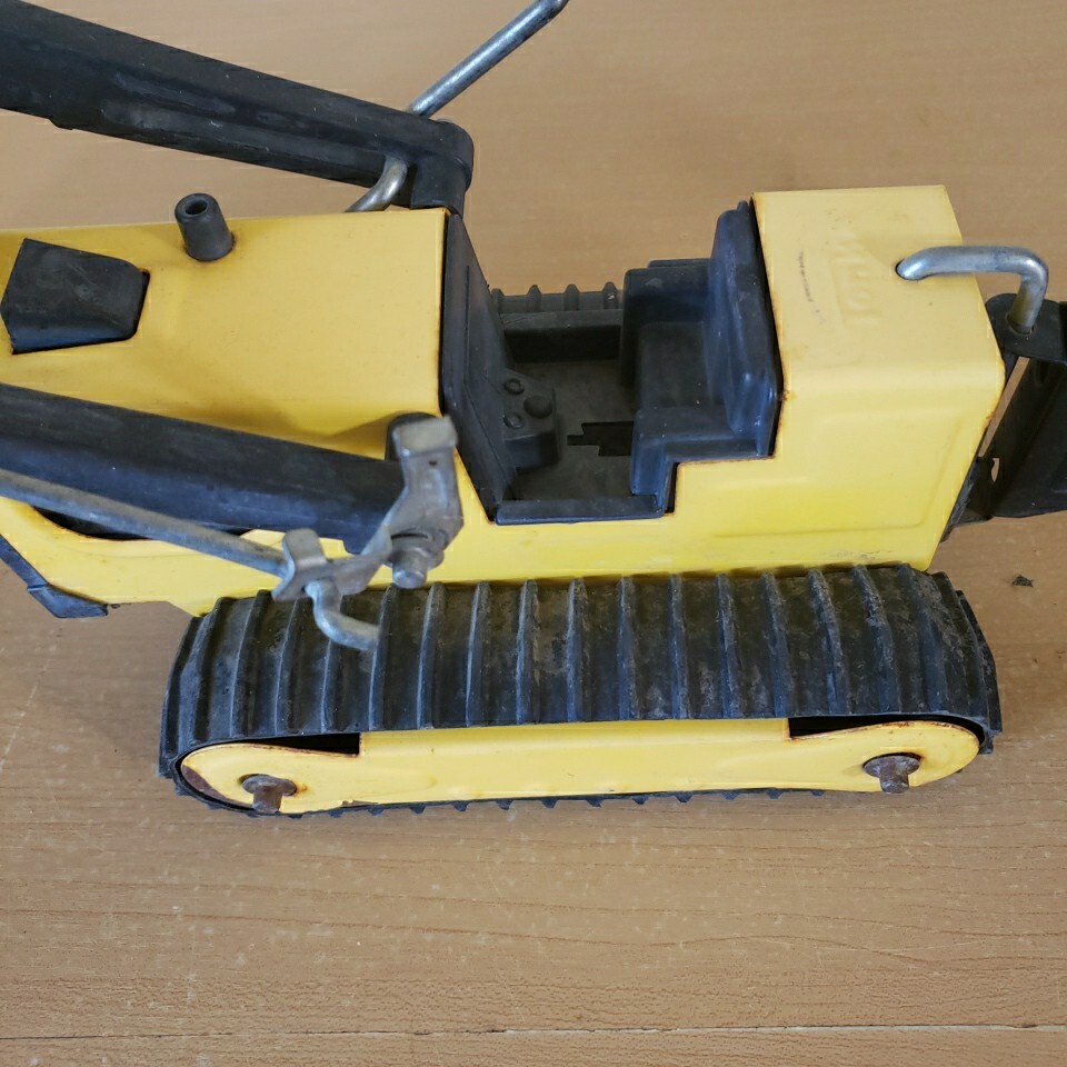 Vintage 1960s 70’s Tonka Toy Truck Yellow Metal Backhoe Loader Excavator