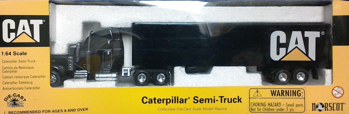 Norscot 55054 Peterbilt Semi Van Black CAT 1/64 Die-cast MIB