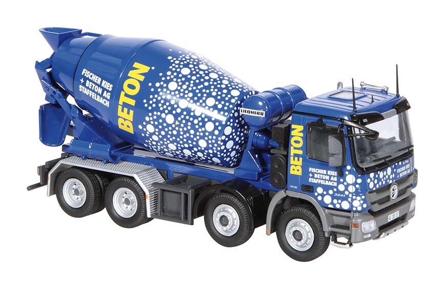 NZG 754-27 Mercedes Actros 8×4 Concrete Mixer – FISCHER KIES 1/50 Die-cast MIB