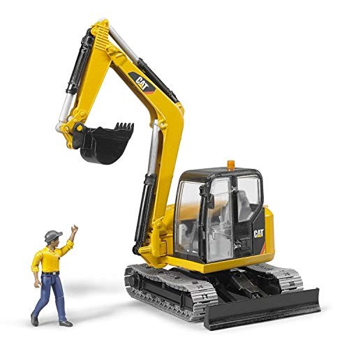 CAT Mini Excavator Construction Digger Toy Cat Mini Excavator with a Worker