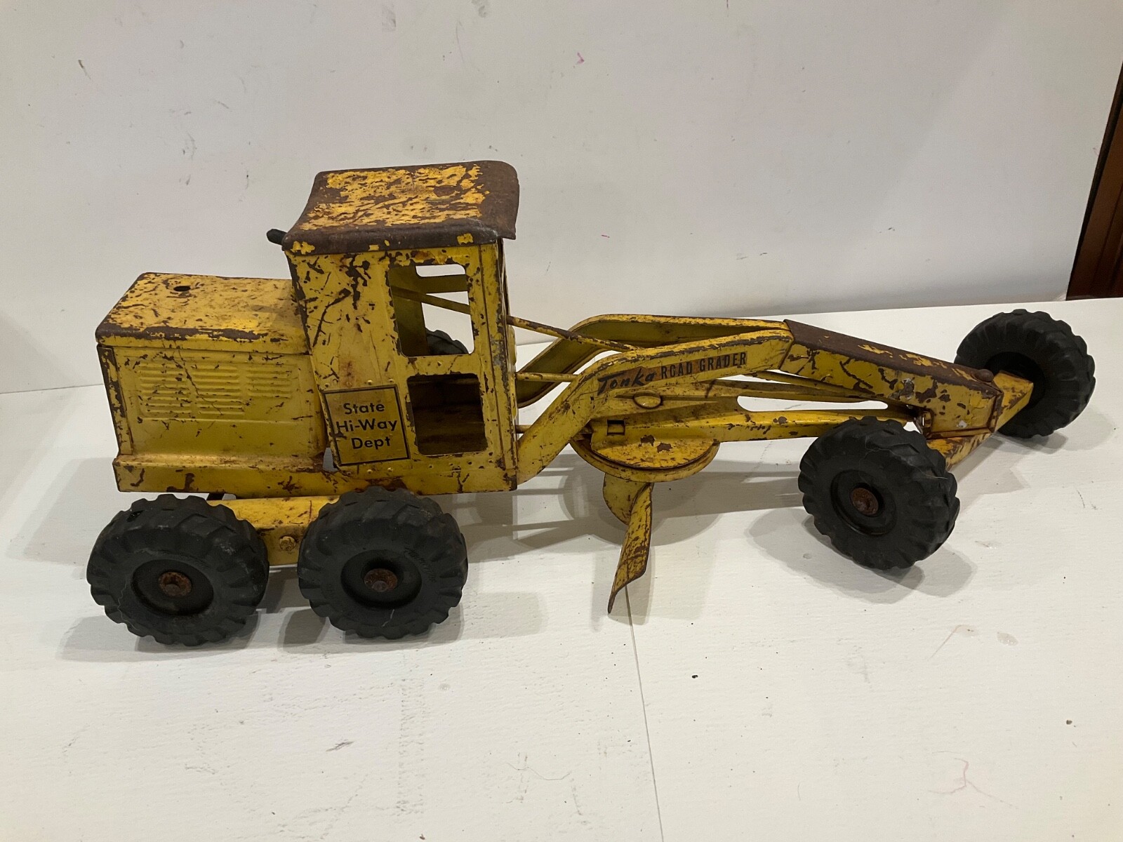 Tonka 1950’s State Hi Way Department Yellow Road Grader Original Paint
