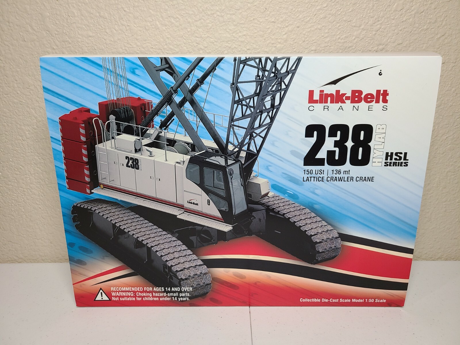 Link-Belt 238HSL Crawler Crane Replicars 1:50 Scale Diecast Model #LB128700 New