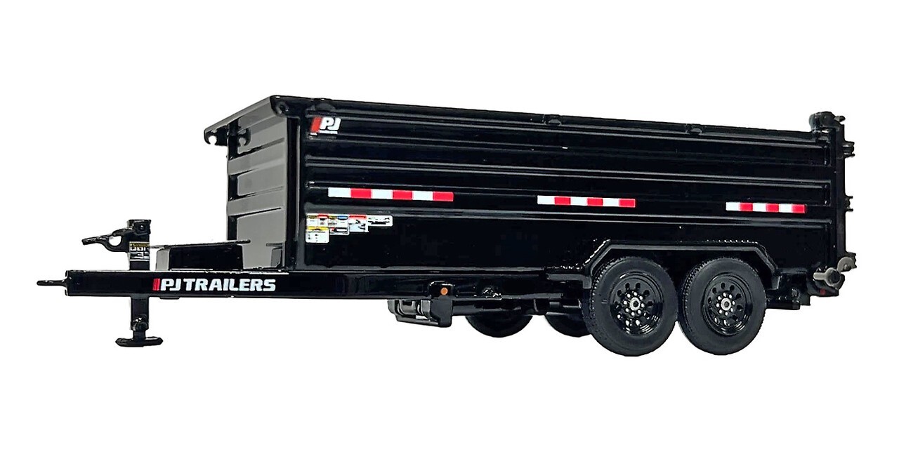 PJ Trailers DM Dump Trailer – Black – Weiss Bros 1:50 Scale Model #035-1400 New