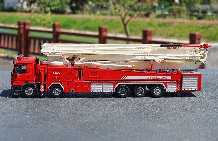 1:50 SANY 62M Water Tower Fire Truck Recue Vehicles Diecast Model Collection