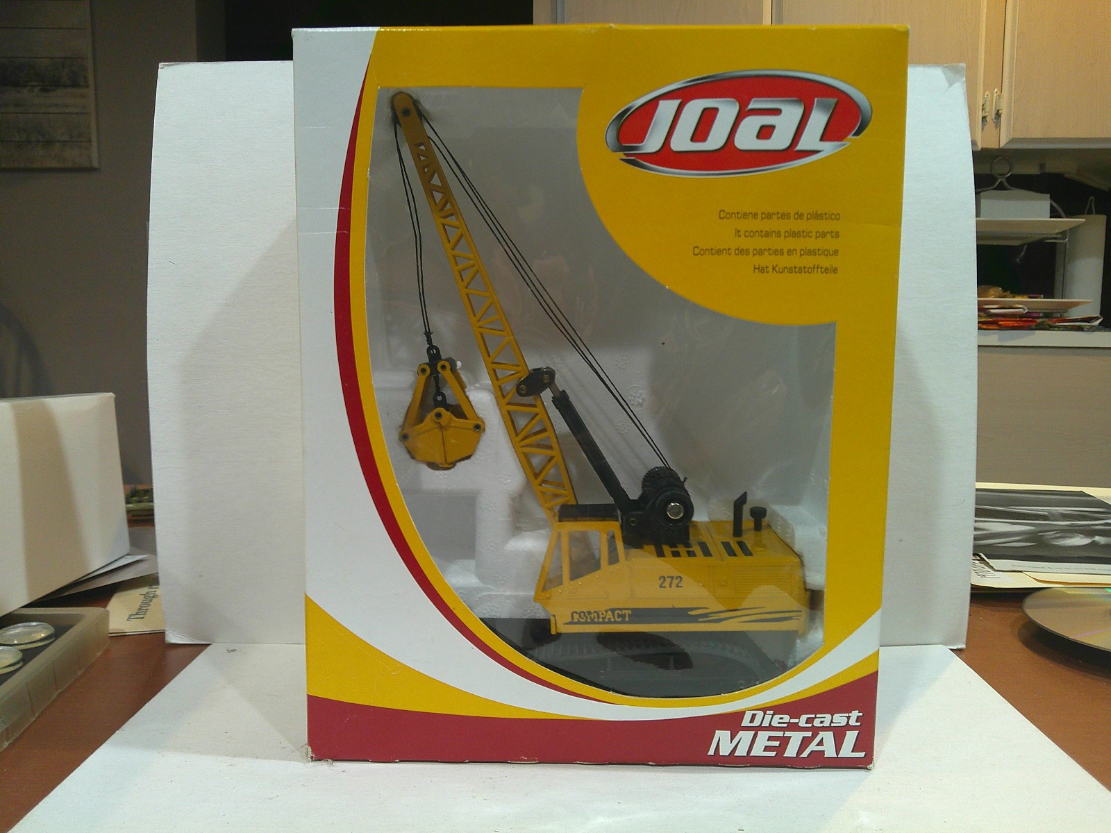JOAL Compact 272 Digging Crane #272 1:50 Scale Yellow Good++ Box