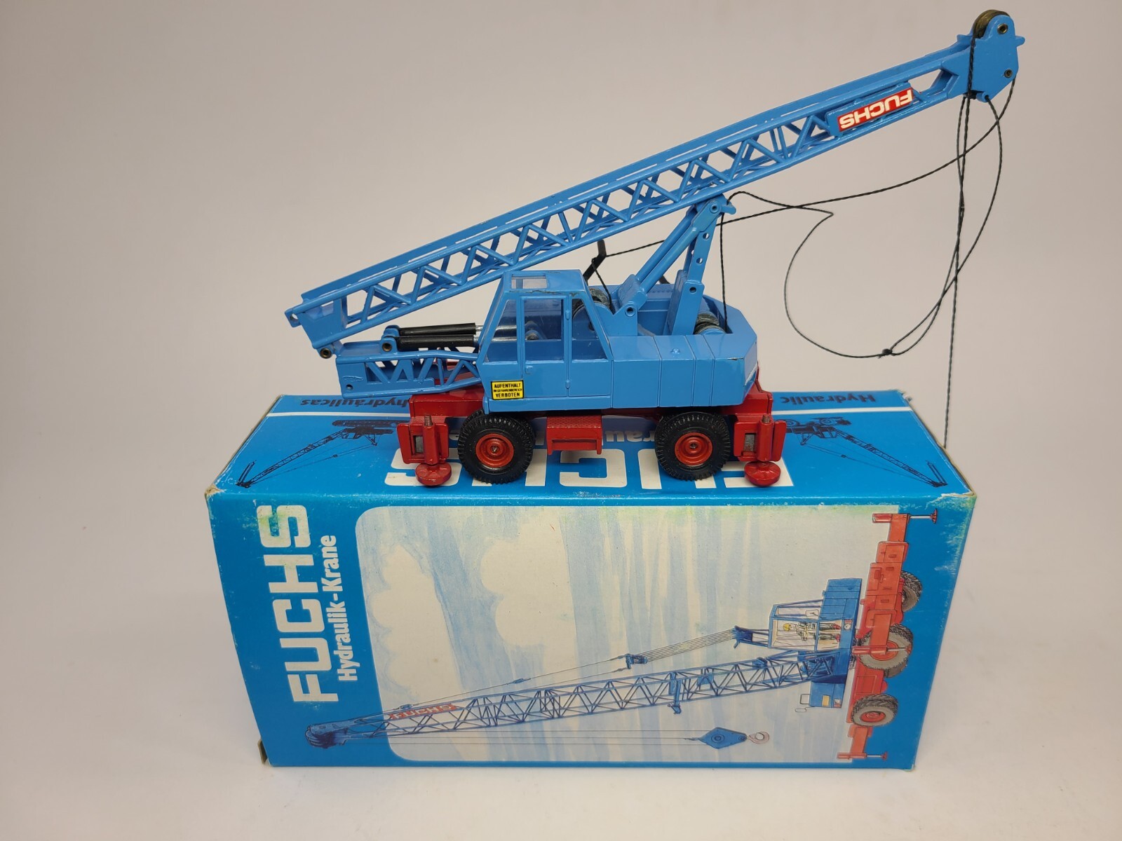 Fuchs 118 Wheel Lattice Crane – Blue/Red – NZG 1:50 Scale Diecast Model #185