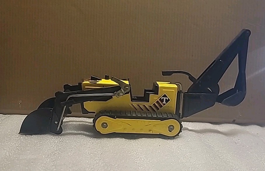 Vintage Pressed Steel TONKA TRENCHER BACKHOE Front Track Loader Rubber Track 70s