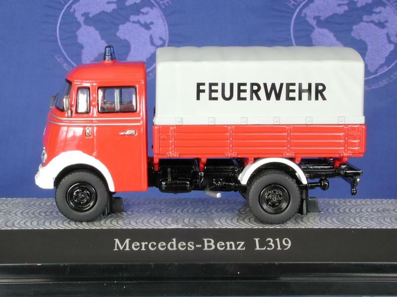 BUB 11054 Mercedes-Benz L319 Pick-up Fire Truck – 1/43 O Scale Die-cast MIB