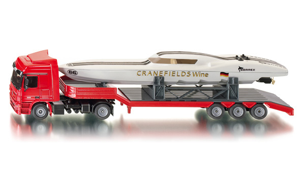 SUPER SIKU 3936 Mercedes Benz Actros Low Loader Truck SeaRex Power Boat 1:50