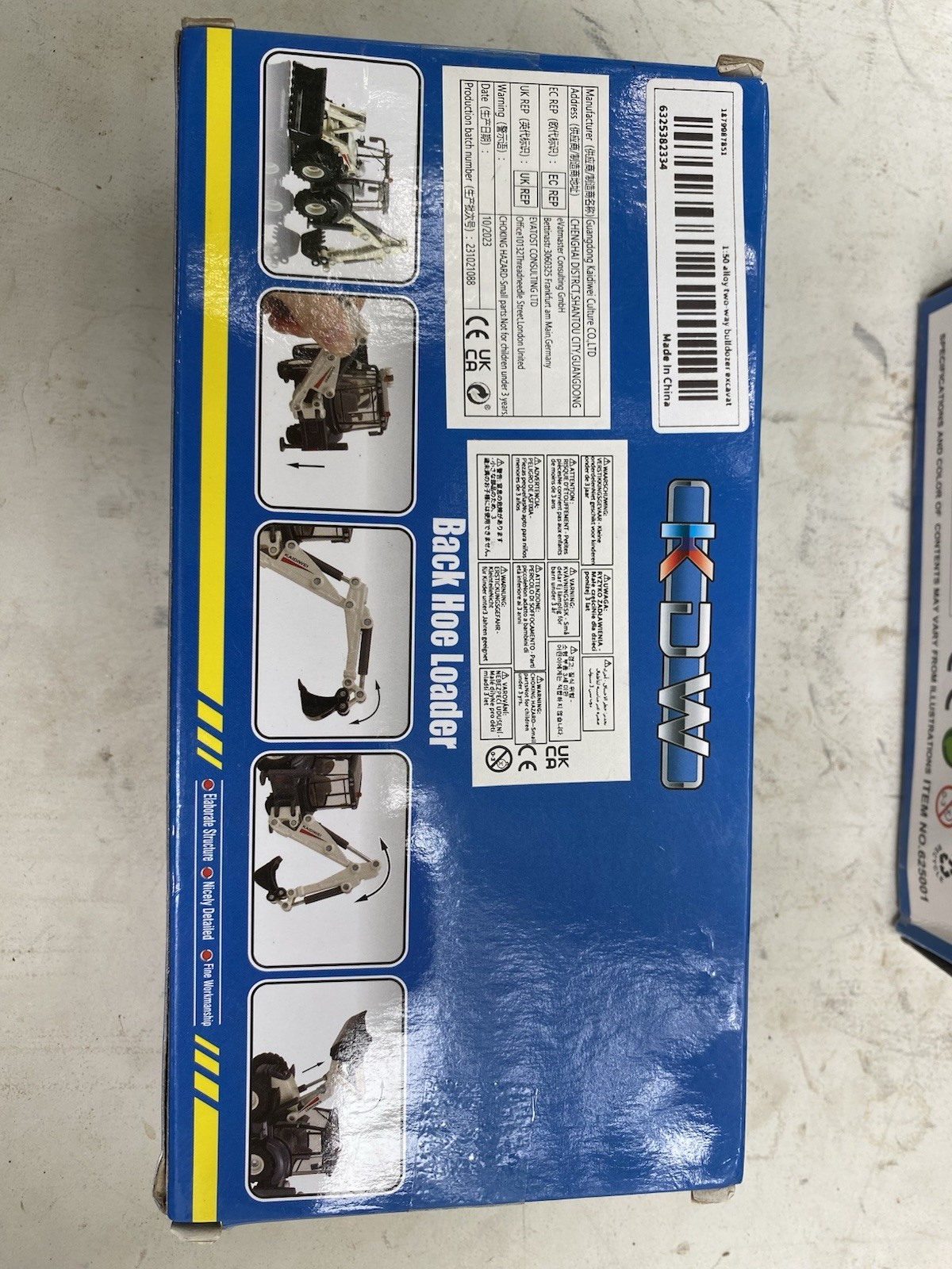 KDW 1/50 Diecast Set Of 3 Kaidiwei Back Hoe Loader & Crawler Excavator