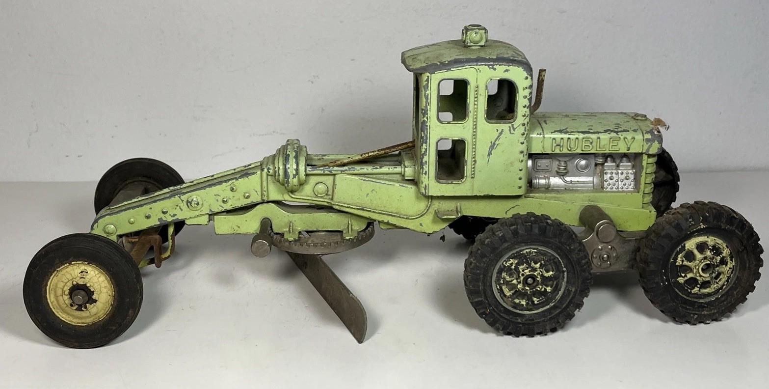 Vintage Hubley Steerable Road Grader Lime Green