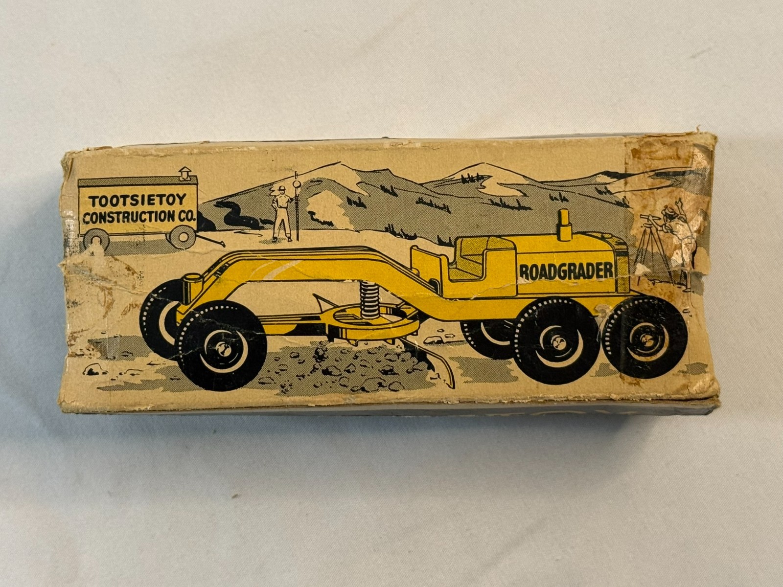 Vintage Tootsietoy Road Grader Construction w/ Box USA Diecast 1950s Original