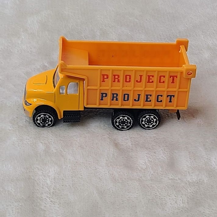Yellow PROJECT Dump Truck Toy Mini Construction Vehicle with Tipping Bed