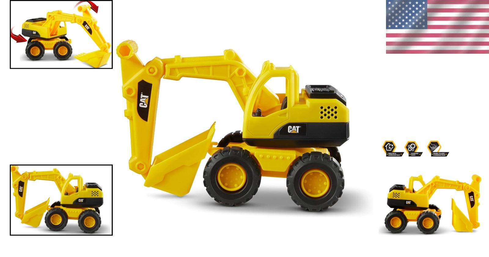 Real Action Cat Construction 10” Excavator – Ideal for Toddlers & Young Builders