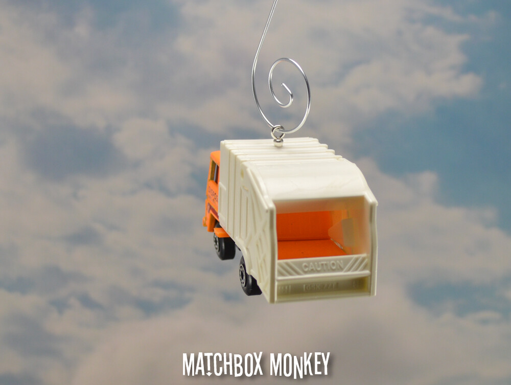Orange Garbage Trash Refuse Truck Custom Christmas Ornament Waste Management