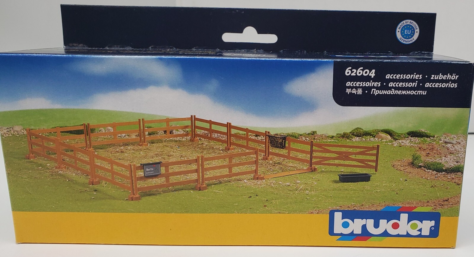 NEW Bruder Toys Pasture horse Farm Fence Brown 62604 2 brown horses