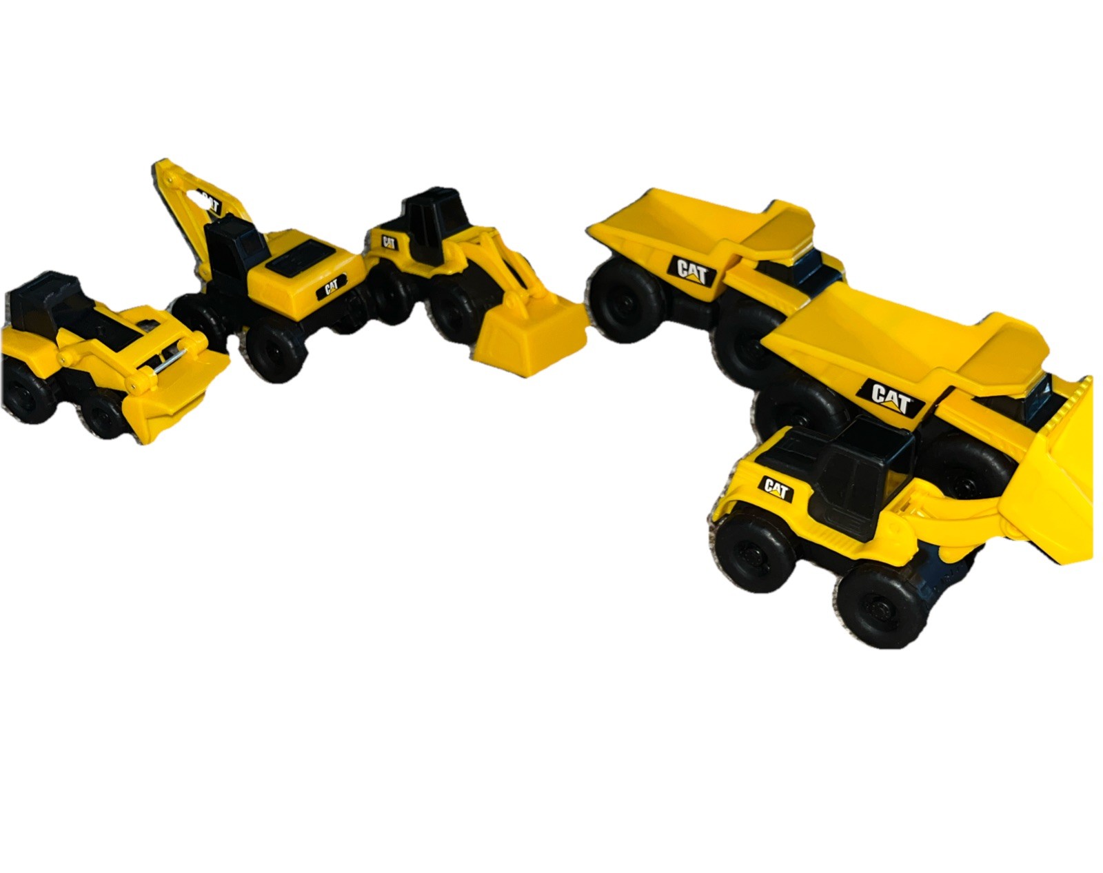 Mini CAT Dump Truck Excavator Loader Plastic Caterpillar 6 Total C1