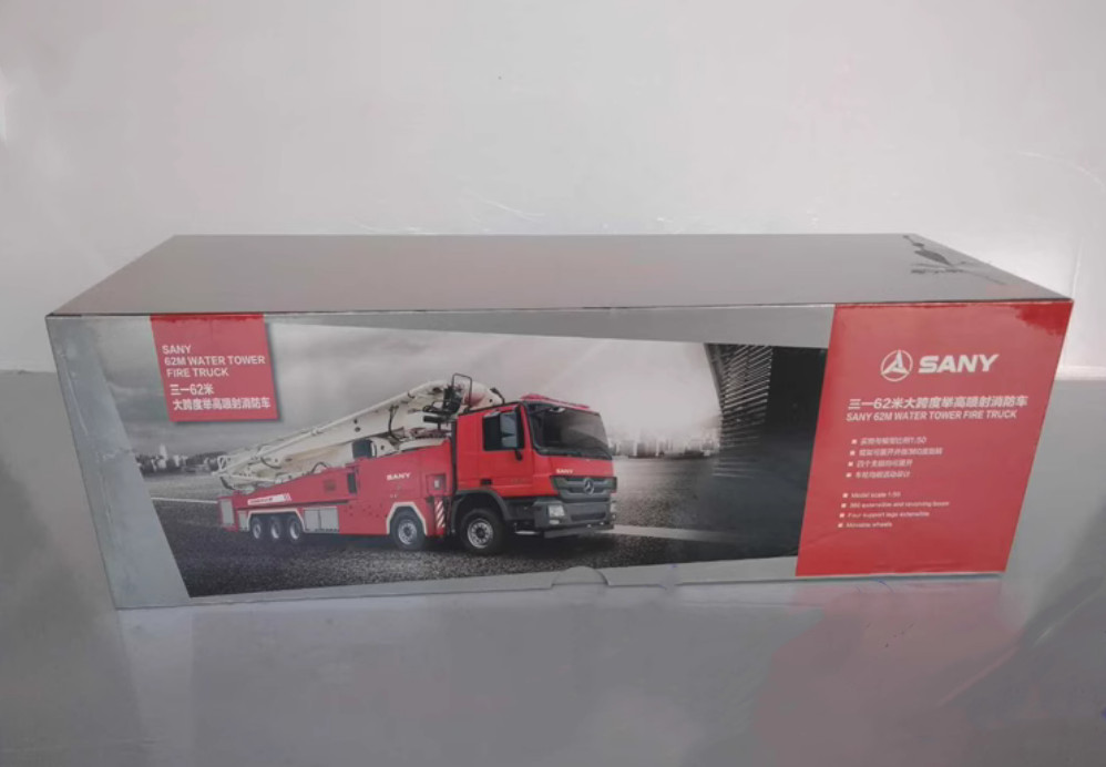 1:50 SANY 62M Water Tower Fire Truck Recue Vehicles Diecast Model Collection