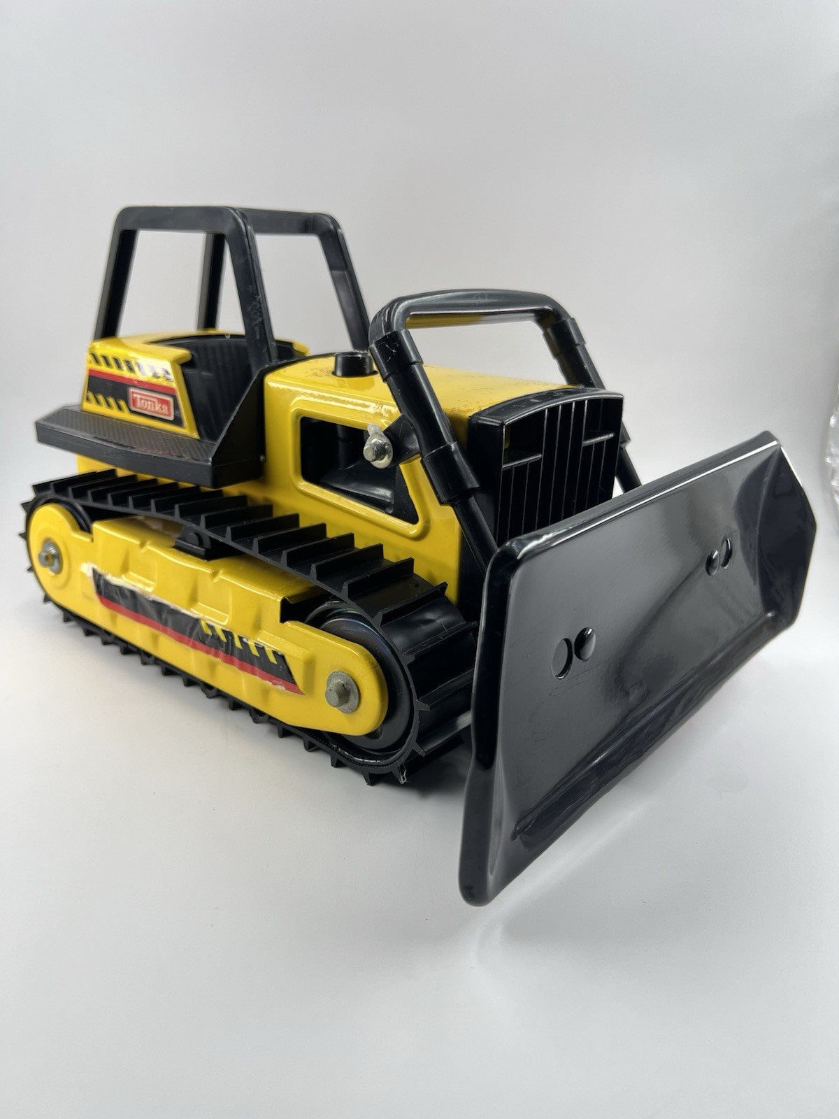 Tonka Trax Bulldozer 51054 Yellow Black Tracked Construction Toy Hasbro EUC