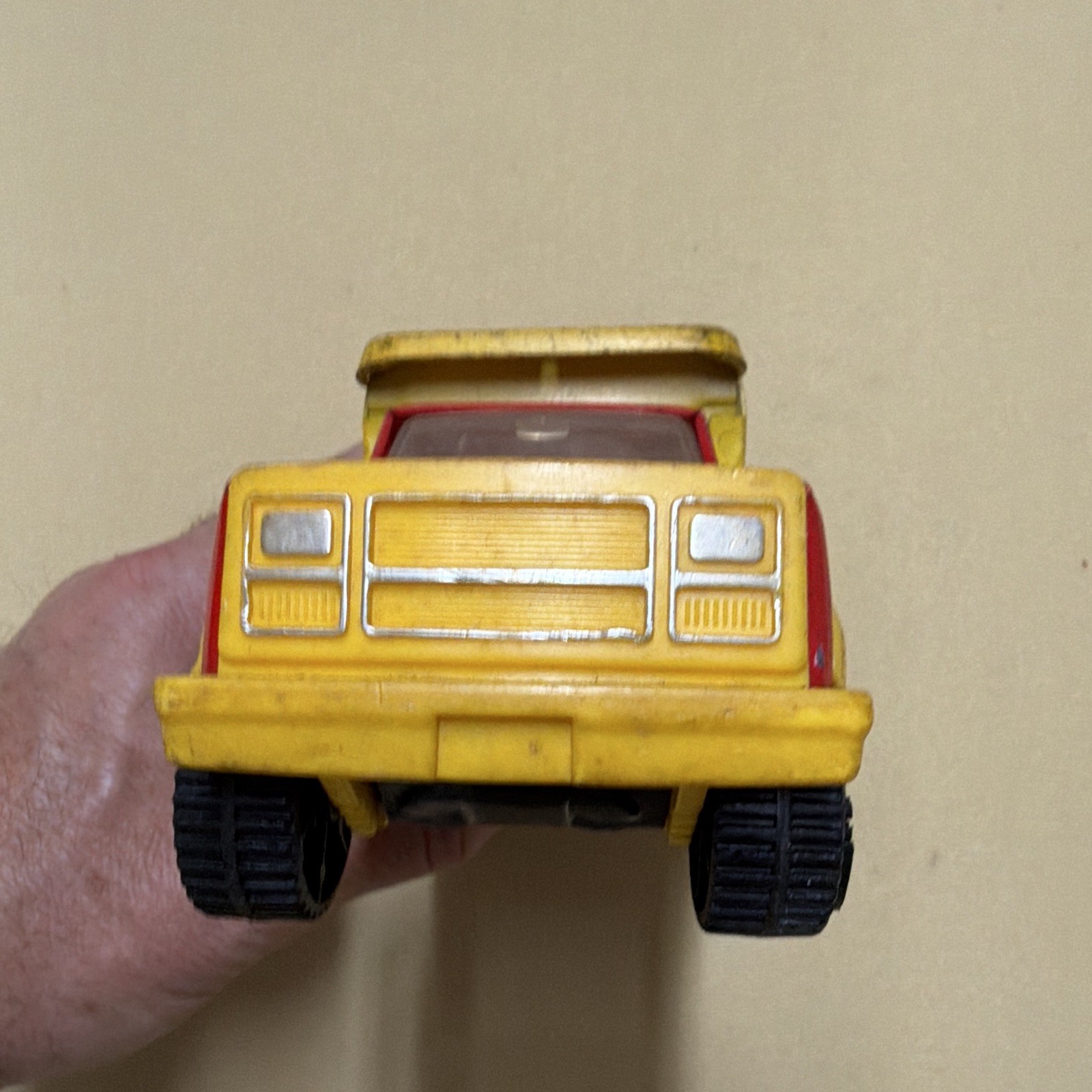 Tonka Vintage Pressed Steel Dump Truck Yellow Red Construction Toy Collectible