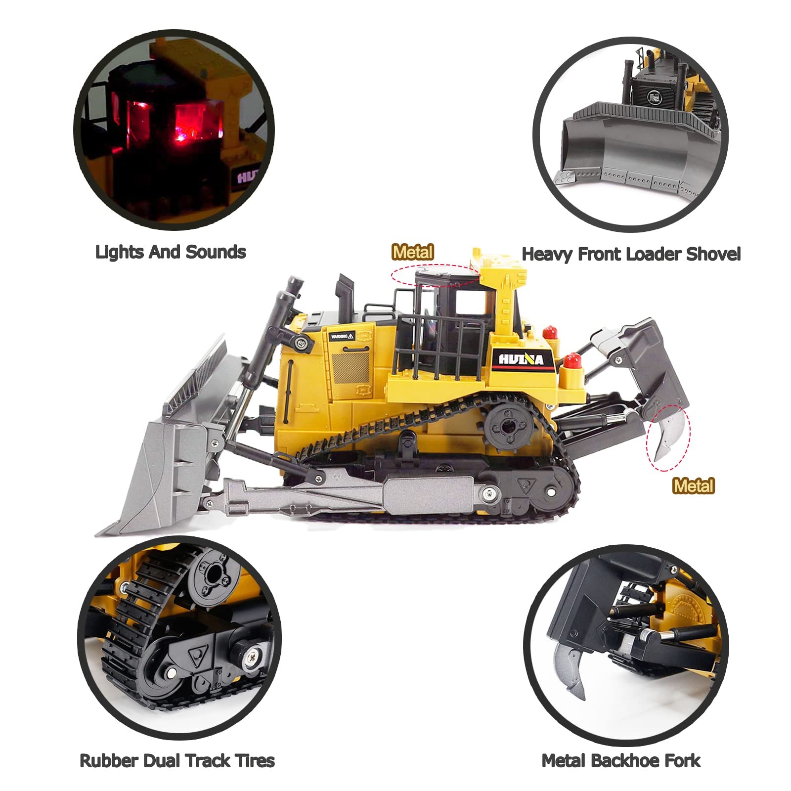 Bulldozer De Nueve Canales Với Luces Y Sonidos Para Ninos De Tres Anos Pro