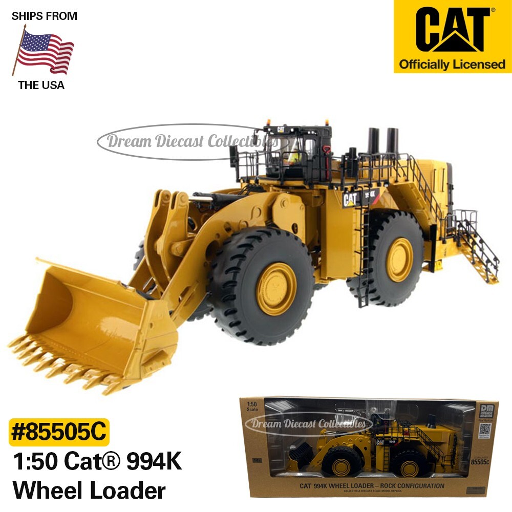 ⭐ 1:50 CAT 994K WHEEL LOADER ROCK BUCKET CONFIGURATION DIECAST MASTERS 85505C ⭐